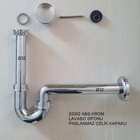 Adell Abs Paslanmaz Çelik Kapaklı Krom Lavabo Sifonu