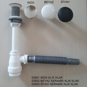 Adell Mini Gövdeli Inox Basmalı Lavabo Sifonu