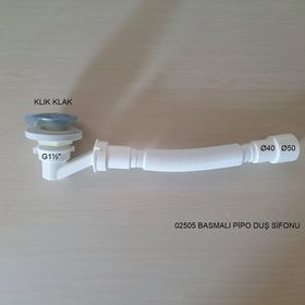 Adell Pipo Gövdeli Basmalı Duş Sifonu