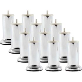 Adem Koç Krom 12 cm 12 Adet 3/8 Kalın Diş Krom Baza Ayağı Koltuk Ayağı Kanepe Ayağı Mobilya Ayağı