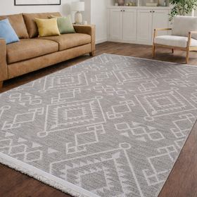 Aden AND01 Anadol Şönil Gri Makinede Yıkanabilir Kaymaz Tabanlı 80x80 cm Salon Halısı
