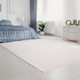Aden ARD02 Beyaz Ardea Makinede Yıkanabilir Normal Tabanlı Yumuşak Dokulu Modern 80x120 cm Halı