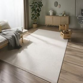 Aden ARD03 Ardea Makinede Yıkanabilir Normal Tabanlı Yumuşak Dokulu Beyaz 100x100 cm Modern Halı