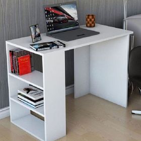 Aden Home CM61 100x50 cm Beyaz Kitaplıklı Çalışma Masası