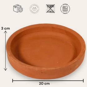 AdenArt 20 cm Tekli Toprak Karides-Mantar Güveci Pişirme Tavası