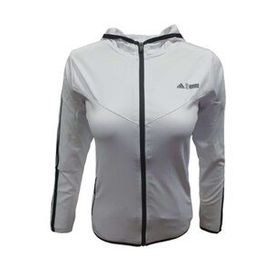 Adidas A0778 Beyaz Kadın Dalgıç Kolu Şeritli Tam Fermuarlı Sweatshirt