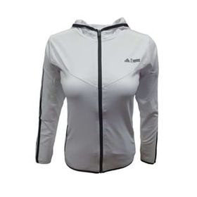 Adidas A0778 Beyaz Kadın Dalgıç Kolu Şeritli Tam Fermuarlı Sweatshirt