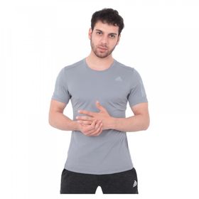 Adidas DX1320 Own The Run Tee Gri Erkek Koşu Yürüyüş T-Shirt