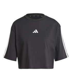 Adidas Essentials 3-Stripes Cotton Loose Siyah Kadın T-shirt