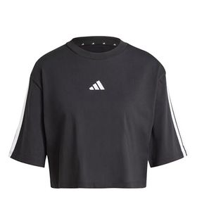 Adidas Essentials 3-Stripes Cotton Loose Siyah Kadın T-shirt