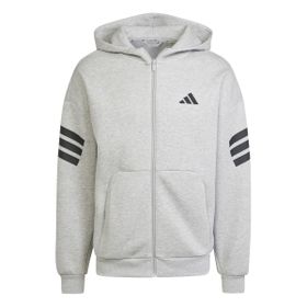 Adidas Future Icons 3 Stripes Gri Full Zip Erkek Sweatshirt