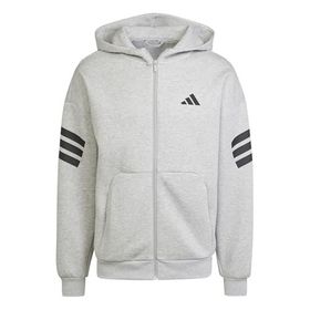 Adidas Future Icons 3 Stripes Gri Full Zip Erkek Sweatshirt