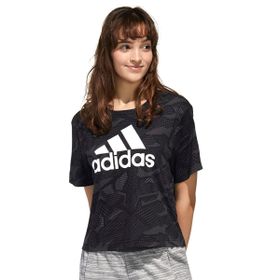 Adidas GE1137 W E Aop T Kadın Siyah Kadın T-shirt