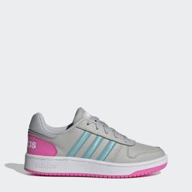 Adidas H01546 Hoops 2.0 Pembe Gri Kadın Yürüyüş Ayakkabısı