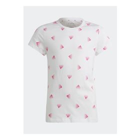 Adidas IB8918 Beyaz Desenli Kız Çocuk T-shirt