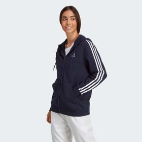 Adidas IC9918 W 3S Ft Fz R Hd Kadın Siyah Günlük Stil Sweatshirt