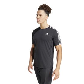 Adidas IQ3834 Own The Run 3 Stripes Siyah Erkek T-Shirt