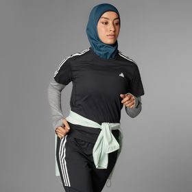 Adidas IQ3875 Own the Run 3-Stripes Kadın Koşu T-shirt
