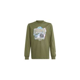 Adidas IR9772 Yeşil Longsleeve Çocuk Günlük T-shirt