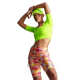 Adidas IW3880 By Stella McCartney Printed Shine Rolltop Çok Renkli Kadın Bisiklet Taytı