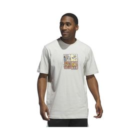 Adidas IX0096 Gri Lil Stripe Comic Graphic TEE Günlük Erkek T-shirt