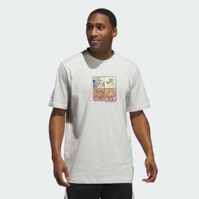 Adidas IX0096 Gri Lil Stripe Comic Graphic TEE Günlük Erkek T-shirt