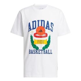 Adidas IY1158 Crest Basketball Graphic Beyaz Erkek T-Shirt
