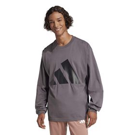 Adidas JE8928 Big Logo SJ Gri Yuvarlak Yaka Erkek T-Shirt