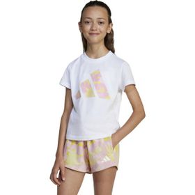 Adidas JG FLWR T White Beyaz Kısa Kollu Kız Çocuk T-shirt