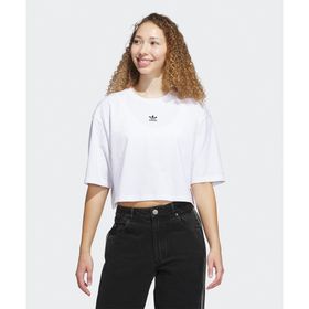 Adidas JJ3385-001 Beyaz Essentials Crop Kadın T-Shirt