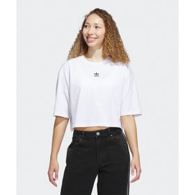 Adidas JJ3385-001 Beyaz Essentials Crop Kadın T-Shirt