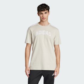 Adidas JJ3870 Codes Collegiate Linear Graphic Bej Erkek T-Shirt