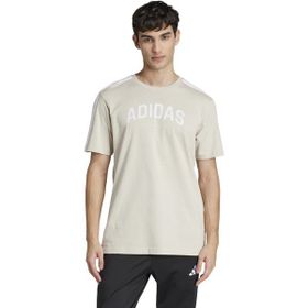 Adidas JJ3870 Codes Collegiate Linear Graphic Bej Erkek T-Shirt