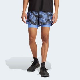 Adidas JL8721 Erkek Own The Run Spray Dye 2-In-1 Şort Koşu