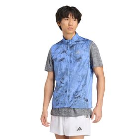 Adidas JL8727 Mavi Own The Run Spray DYE Vest Erkek Koşu Yelek