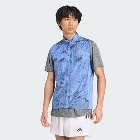 Adidas JL8727 Mavi Own The Run Spray DYE Vest Erkek Koşu Yelek