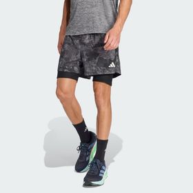 Adidas JN9680 Erkek Own The Run Spray Dye 2-In-1 Şort Koşu