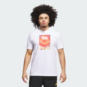 Adidas JV8433 Beyaz Basketball Is Happiness Grafik Basklı Erkek T-Shirt