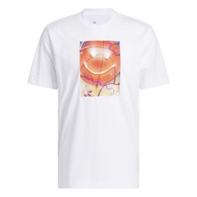 Adidas JV8433 Beyaz Basketball Is Happiness Grafik Basklı Erkek T-Shirt