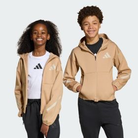 Adidas JW4004 Kahverengi Z.N.E. Full-Zip Çocuk Günlük Stil Sweatshirt