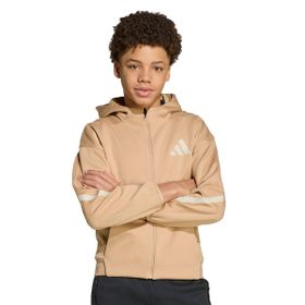 Adidas JW4004 Kahverengi Z.N.E. Full-Zip Çocuk Günlük Stil Sweatshirt