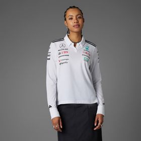 Adidas JX0758 Mercedes Amg Petronas Formula One Team Training Uzun Kollu Polo Kadın T-Shirt