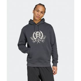 Adidas JX8186-001 Gri Varsity Loose Hoodie Erkek Sweatshirt