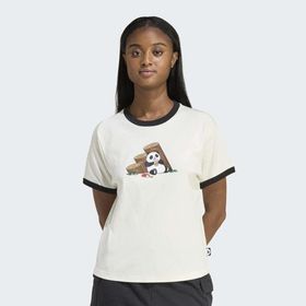 Adidas KB7214 Panda Chill Graphic Kadın Beyaz Tişört