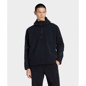 Adidas KR5187-001 Siyah Borg Fleece Teamgeist 1/4 Zip Hoodie Erkek Sweatshirt