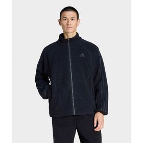 Adidas KR5189-001 Siyah Borg Fleece Teamgeist Tracktop Erkek Ceket