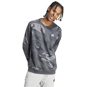 Adidas M Bl Camo Crw Gri Kapüşonlu Erkek Sweatshirt