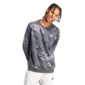 Adidas M Bl Camo Crw Gri Kapüşonlu Erkek Sweatshirt