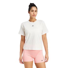 Adidas Power Back Cutout 3 Stripes Beyaz Kadın T-shirt