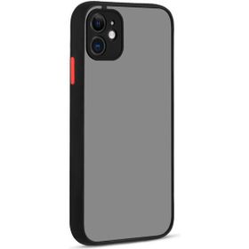 Adige Apple iPhone 12 Hux Arkası Buğulu Sert Mika Siyah Kılıf